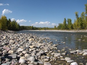 The North Fork of the Flathead River borders Glacier National Park's western edge.